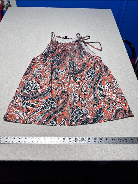 Ann Taylor Tops - Ann Taylor Paisley Halter Tank in Orange and Black